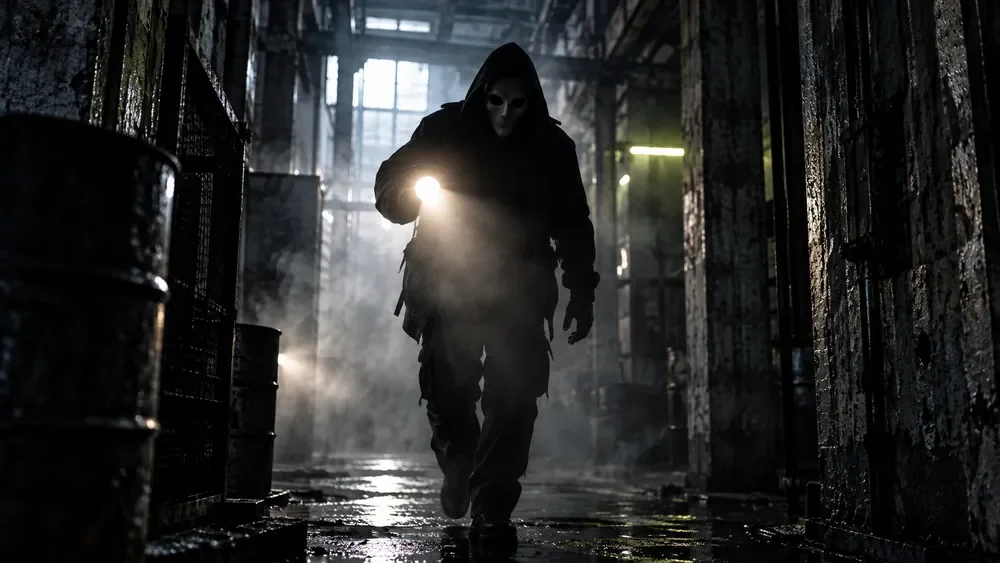 Horror Experience im Wild Base Action Park, Darsteller im Nebel der Lost-Place-Halle