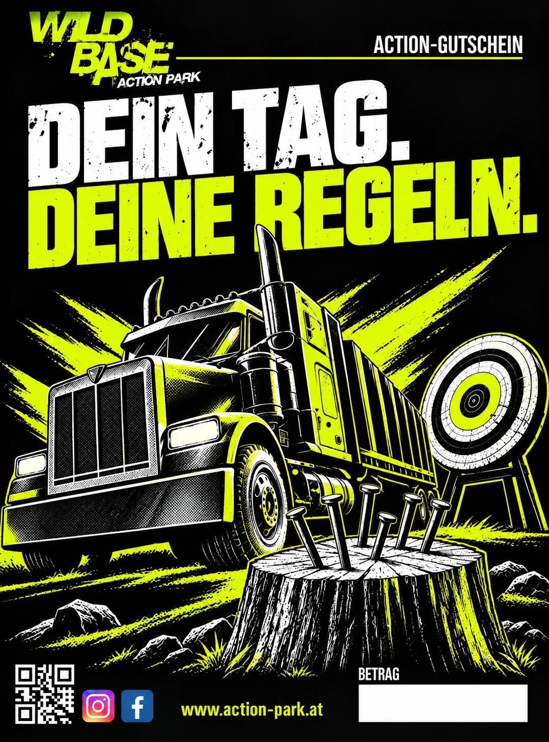 Wild Base Action-Gutschein Dein Tag. Deine Regeln.